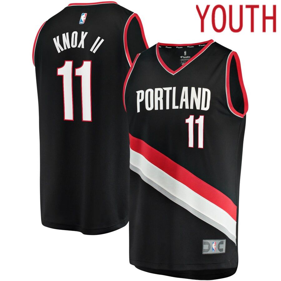 Youth Portland Trail Blazers #11 Kevin Knox II Fanatics Branded Black Fast Break Player NBA Jersey->customized nba jersey->Custom Jersey